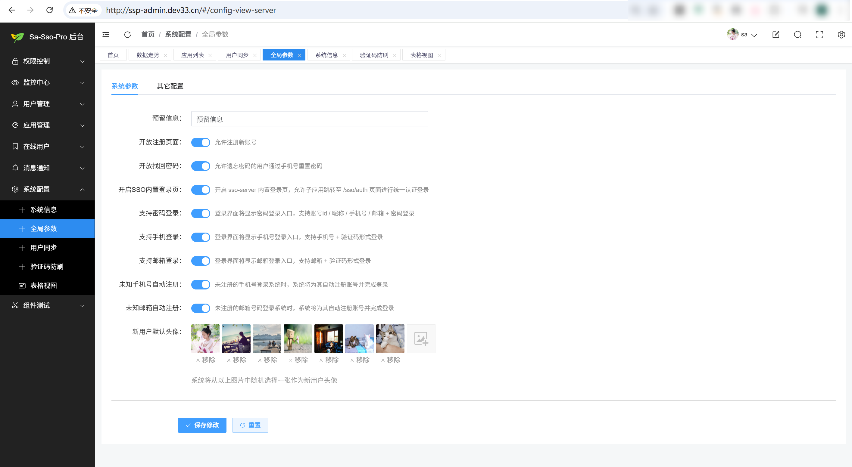 Sa-Pro 后台界面效果图 6