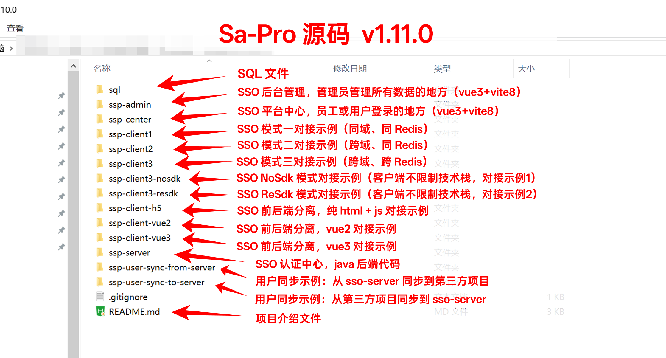 Sa-Pro 完整代码目录结构